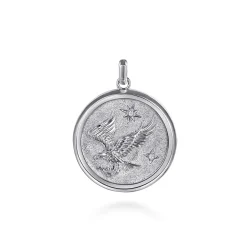 Sale Gabriel & Co. 925 Sterling Silver Diamond Eagle Medallion Pendant