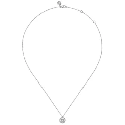 Outlet Gabriel & Co. 925 Sterling Silver Diamond Heart Pendant Necklace-Bujukan