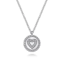 Outlet Gabriel & Co. 925 Sterling Silver Diamond Heart Pendant Necklace-Bujukan