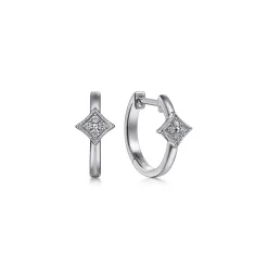Hot Gabriel & Co. Sterling Silver Diamond Huggies