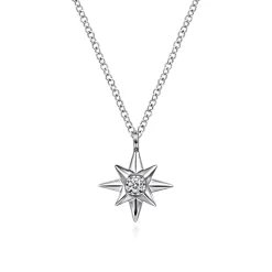Outlet Gabriel & Co. 925 Sterling Silver Diamond Starburst Pendant Necklace