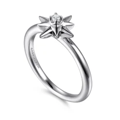 Best Gabriel & Co. 925 Sterling Silver Diamond Starburst Ring