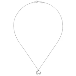 Gabriel & Co. 925 Sterling Silver Diamond Swirl Pendant Necklace