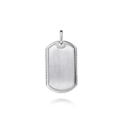 New Gabriel & Co. 925 Sterling Silver Dog Tag Pendant With Grommet Side Detail