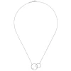 Sale Gabriel & Co. 925 Sterling Silver Double Circle Diamond Pendant Necklace