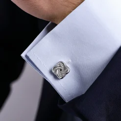 Gabriel & Co. 925 Sterling Silver Double Love Knot Cufflinks