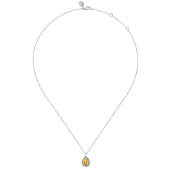 Sale Gabriel & Co. 925 Sterling Silver Faceted Citrine Teardrop Bujukan Necklace