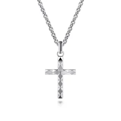 Sale Gabriel & Co. 925 Sterling Silver Faceted Cross Pendant