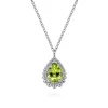 Online Gabriel & Co. 925 Sterling Silver Faceted Peridot Teardrop Bujukan Necklace