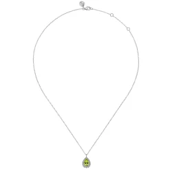 Online Gabriel & Co. 925 Sterling Silver Faceted Peridot Teardrop Bujukan Necklace