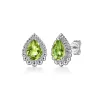 Outlet Gabriel & Co. 925 Sterling Silver Faceted Peridot Pear Shape Bujukan Stud Earrings