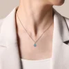 Clearance Gabriel & Co. 925 Sterling Silver Faceted Swiss Blue Topaz Teardrop Bujukan Necklace