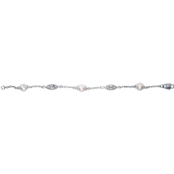 Online Gabriel & Co. Sterling Silver Filigree and Pearl Station Bracelet