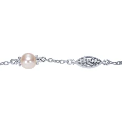 Online Gabriel & Co. Sterling Silver Filigree and Pearl Station Bracelet