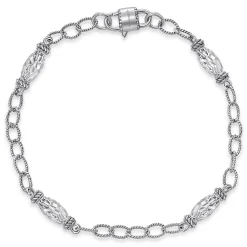 Outlet Gabriel & Co. Sterling Silver Filigree Station Chain Bracelet