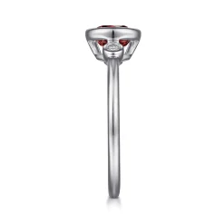 Gabriel & Co. 925 Sterling Silver Garnet and Diamond Ring