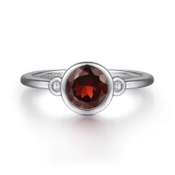 Gabriel & Co. 925 Sterling Silver Garnet and Diamond Ring