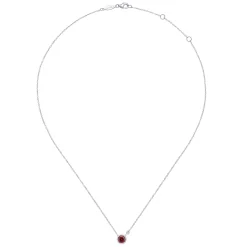 Best Gabriel & Co. 925 Sterling Silver Garnet and Diamond Pendant Necklace