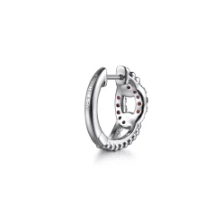 Clearance Gabriel & Co. 925 Sterling Silver Garnet Bujukan Link Huggie Earrings