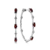 Outlet Gabriel & Co. 925 Sterling Silver Garnet Bujukan Classic 40mm Hoop Earrings