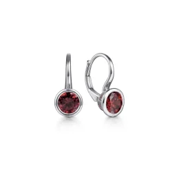 Online Gabriel & Co. 925 Sterling Silver Garnet Leverback Earrings