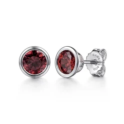 New Gabriel & Co. 925 Sterling Silver Garnet Stud Earrings