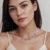 Hot Gabriel & Co. 925 Sterling Silver Geometric Link Chain Necklace with Bujukan Connectors