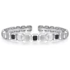 Hot Gabriel & Co. 925 Sterling Silver Geometric Open Cuff Bracelet With Black Spinel Stations