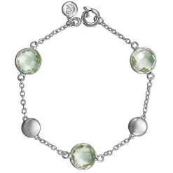 New Gabriel & Co. 925 Sterling Silver Green Amethyst Station Bracelet