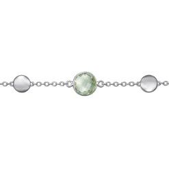 New Gabriel & Co. 925 Sterling Silver Green Amethyst Station Bracelet