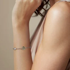 New Gabriel & Co. 925 Sterling Silver Green Amethyst Station Bracelet