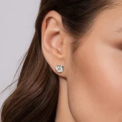 Online Gabriel & Co. 925 Sterling Silver Heart Diamond Cut Stud Earrings