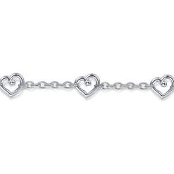Discount Gabriel & Co. 925 Sterling Silver Heart Station Chain Bracelet