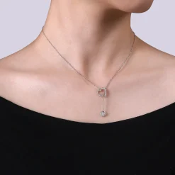 Online Gabriel & Co. 925 Sterling Silver Hearts Y Knot Necklace