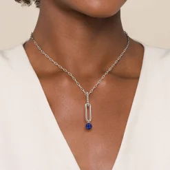 Discount Gabriel & Co. 925 Sterling Silver Lapis Bujukan Drop Necklace