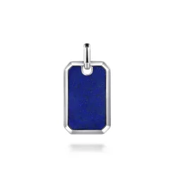 Clearance Gabriel & Co. 925 Sterling Silver Lapis Dog Tag Pendant