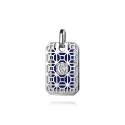 Clearance Gabriel & Co. 925 Sterling Silver Lapis Dog Tag Pendant