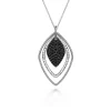 Hot Gabriel & Co. 925 Sterling Silver Layered Black Spinel Cluster Necklace