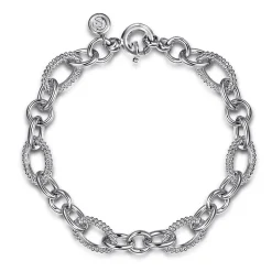 New Gabriel & Co. 925 Sterling Silver Link Chain Bracelet-Bujukan