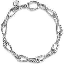 Online Gabriel & Co. 925 Sterling Silver Link Chain Bracelet-Bujukan