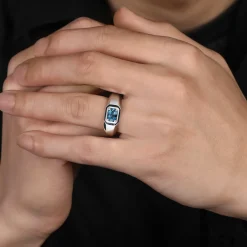Best Gabriel & Co. 925 Sterling Silver London Blue Topaz Mens Ring