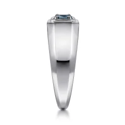 Best Gabriel & Co. 925 Sterling Silver London Blue Topaz Mens Ring