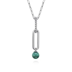 Clearance Gabriel & Co. 925 Sterling Silver Malachite Bujukan Drop Necklace