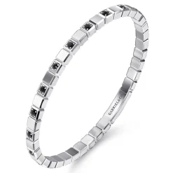 Gabriel & Co. 925 Sterling Silver Mens Bangle with Black Spinel