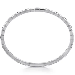 Gabriel & Co. 925 Sterling Silver Mens Bangle with Black Spinel