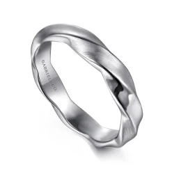 New Gabriel & Co. 925 Sterling Silver Men's Twisted Ring
