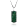 New Gabriel & Co. 925 Sterling Silver 35mm Bujukan Dog Tag With Detachable Bail With Malachite