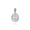 Online Gabriel & Co. 925 Sterling Silver 20mm Bujukan White Sapphire Compass Mother of Pearl Medallion Pendant With Detachable Bail