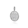 Gabriel & Co. 925 Sterling Silver 28mm Bujukan White Sapphire Compass Mother of Pearl Medallion Pendant With Detachable Bail