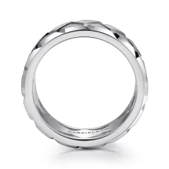 Online Gabriel & Co. 925 Sterling Silver 8mm Herringbone Mens Ring in High Polish